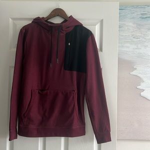 Men’s Municipal size medium Burgundy/red/black hooded sweatshirt